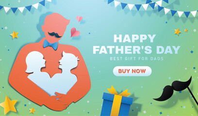 Happy Fathers day world wide celebrating day social media poster design