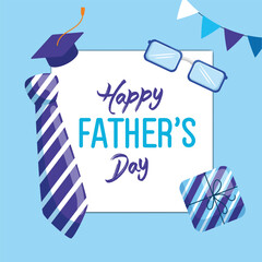 Happy Fathers day world wide celebrating day social media poster design