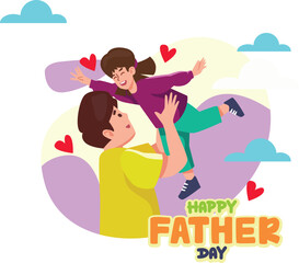 Happy Fathers day world wide celebrating day social media poster design