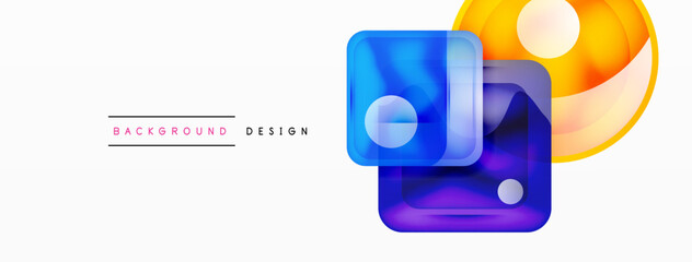 Abstract background design showcasing glossy glass geometric shapes in meticulously crafted vector composition wtih polished and contemporary visual experience