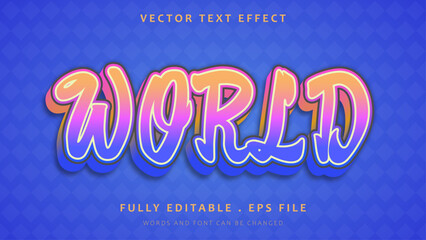 Gradient Colorful World Editable Text Effect Design Template