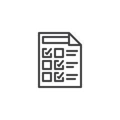Survey form line icon