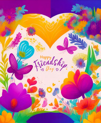 Fototapeta na wymiar A Captivating Digital Friendship Day Card Celebrating the Essence of True Companionship