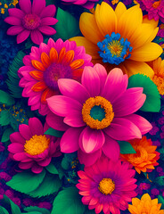 Fototapeta premium A Colorful Background With Lots of Flowers
