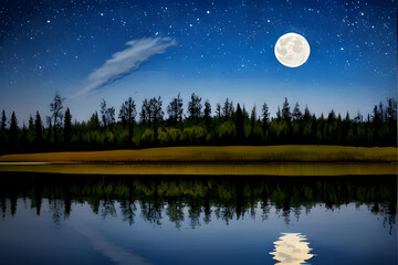 the moon reflected in the pond.
Generative AI