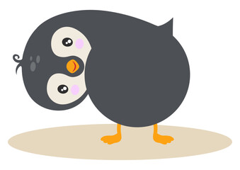 Cute penguin peeping from the back