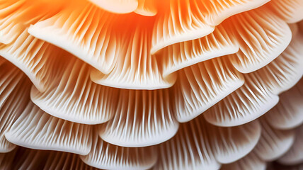 Mushroom macro background. Generative ai design.