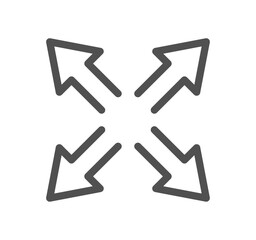 Interface arrows related icon outline and linear vector.