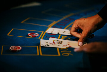 Playing cards in casino, Blackjack