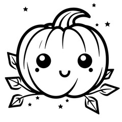 Obraz premium Halloween, ghost,pumpkin,outline vector illustration