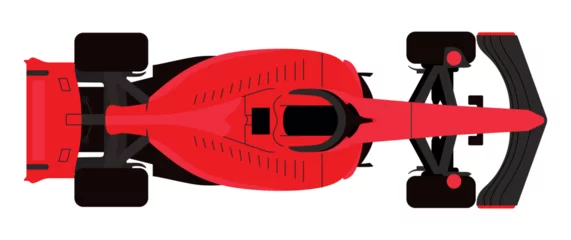 Abwaschbare Fototapete F1 Racing red sport car f1 racing bolid. Formula One championship. Motorsport concept. Vector illustration isolated on background