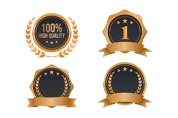 Luxury golden badge labels collection