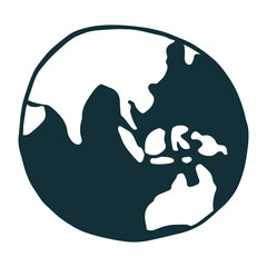 globe with map isolated