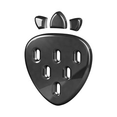 This is a beautifully designed 3D strawberry icon with a beautiful metallic texture.
