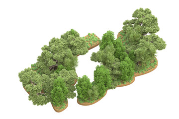 Tropical forest isolated on transparent background. 3d rendering - illustration © Elena