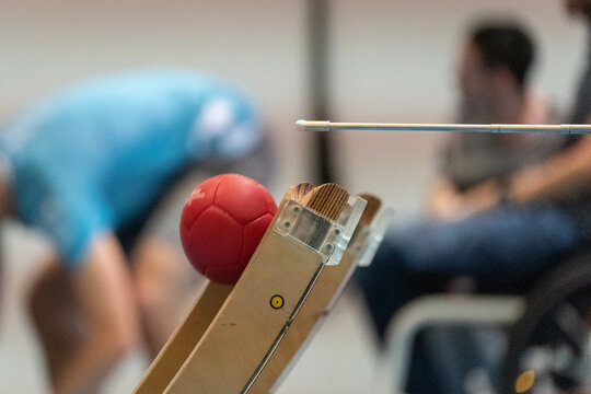 Detail of a boccia ramp