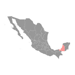 Campeche state map, administrative division of the country of Mexico. Vector illustration.