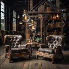 Blend Reclaimed Wood, Vintage Leather Seating, and Edison Bulb Lighting for Warmth and Style