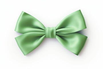 Green bow isolated on white background - Generative AI