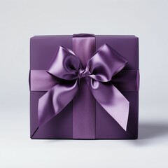 purple gift box with bow - Generative AI