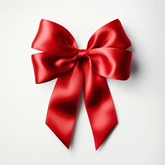 Fototapeta premium red satin ribbon and bow - Generative AI
