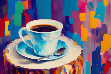 a cup of coffee. generative ai