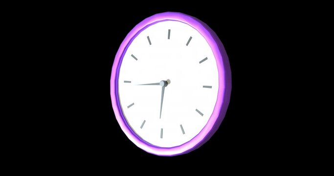Animation of clock moving on black background