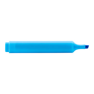 Bright blue highlighter or marker pen, isolated