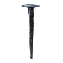 one Iron nail forged, isolated, closeup with details