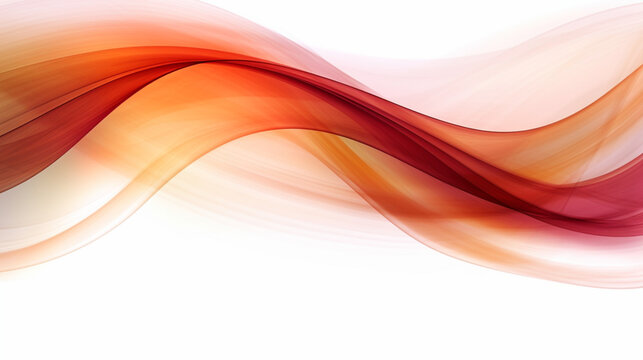 Abstract bright background with smooth fractal waves in orange and red tones on white © alisaaa