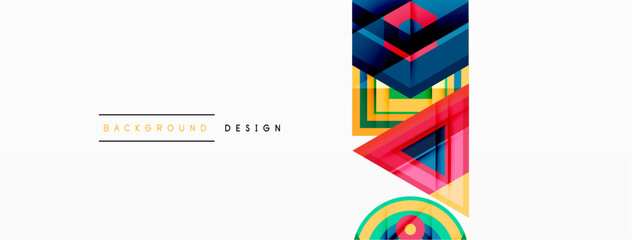 Abstract vector design blends triangles, hexagons, and circles, creating a harmonious composition of geometric shapes that's visually captivating