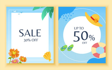 Refreshing summer sale poster set