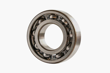Bearing isolated on white background with clipping path, mechanical engine component.
