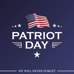 Patriot Day template background with USA flag