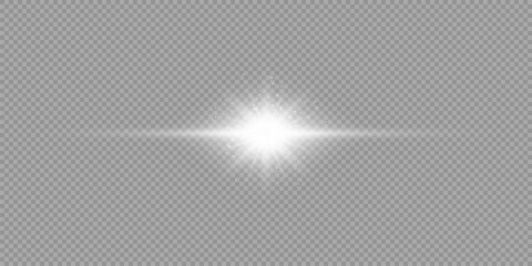 White horizontal light effect of lens flares