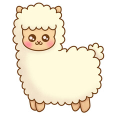 Cute White Alpaca Illustration