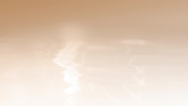 Beige brown gradient milk liquid surface beauty care background loop. Concept 3D animation creative smooth water motion backplate. Cleansing hydration concept and body care product showcase backdrop.