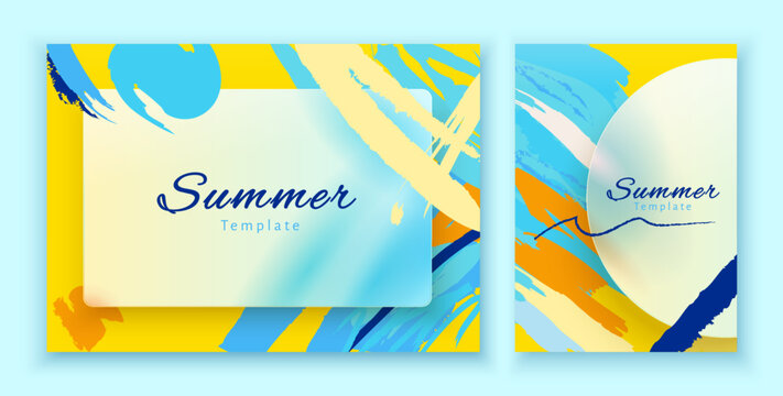 Abstract style summer template set