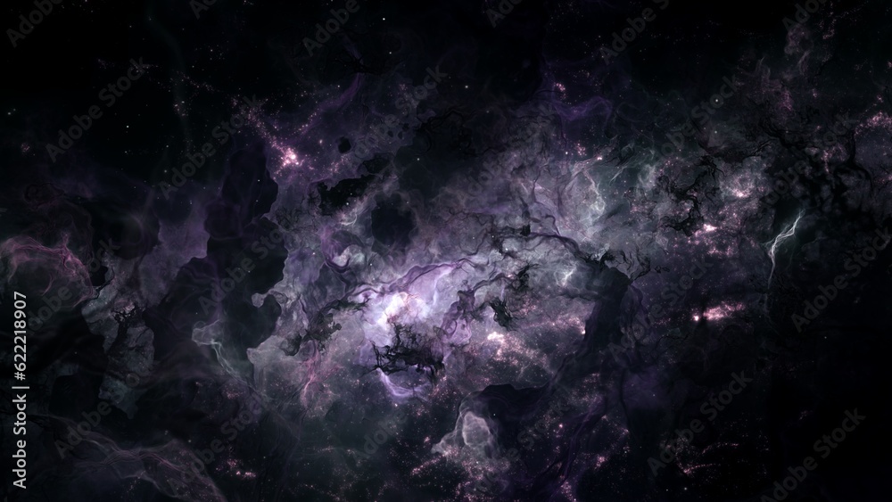 Wall mural mystical hostile galaxy star cluster in alien deep space. science fiction concept illustration of in