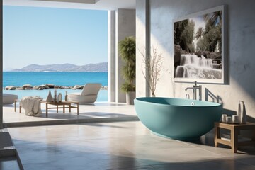 Obraz na płótnie Canvas Close-Up of a Luxurious bathroom design. Freestanding Tub in a Modern and Stylish Setting
