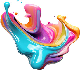 Abstract 3d colorful fluid shape. Generative AI