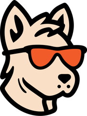 Dog Head with Glasses Logo Illustration