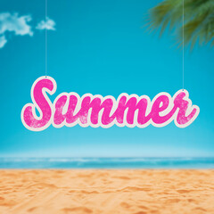 Summer sign on the beach