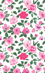 vector pattern of multicolored flowers