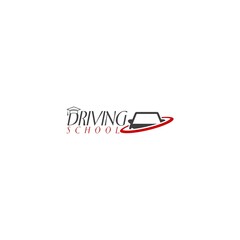Driving School Logo Design Car Template isolated on white background