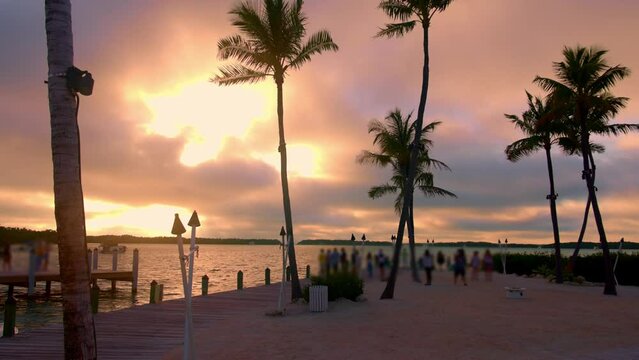 Beautiful pier on the Florida Keys at sunset - travel photography