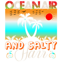 Ocean Air and Salty Hair , Summer SVG Bundle
