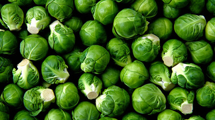 brussels sprouts background collection of healthy food fruit and vegetables, natural background of fresh brussels sprouts representing concept of organic vegetables , healthy eating, fresh ingredient