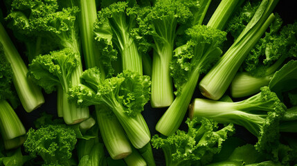 celery background collection of healthy food fruit and vegetables, natural background of fresh celery representing concept of organic vegetables , healthy eating, fresh ingredient