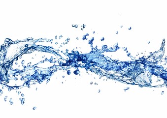 白背景に飛び散る抽象的な水しぶきの3dイラスト